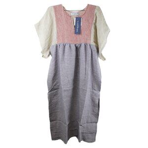 Ninaleuca Scirocco Linen Dress in Lilac, Red & Natural Women's One Size (NWT)